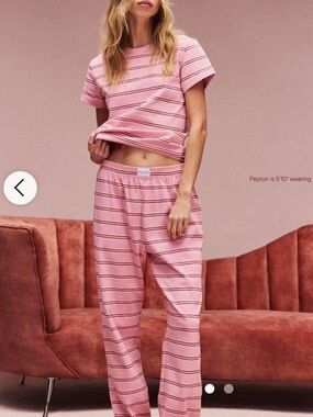 Parke Pink Striped Cotton Boxer Pants